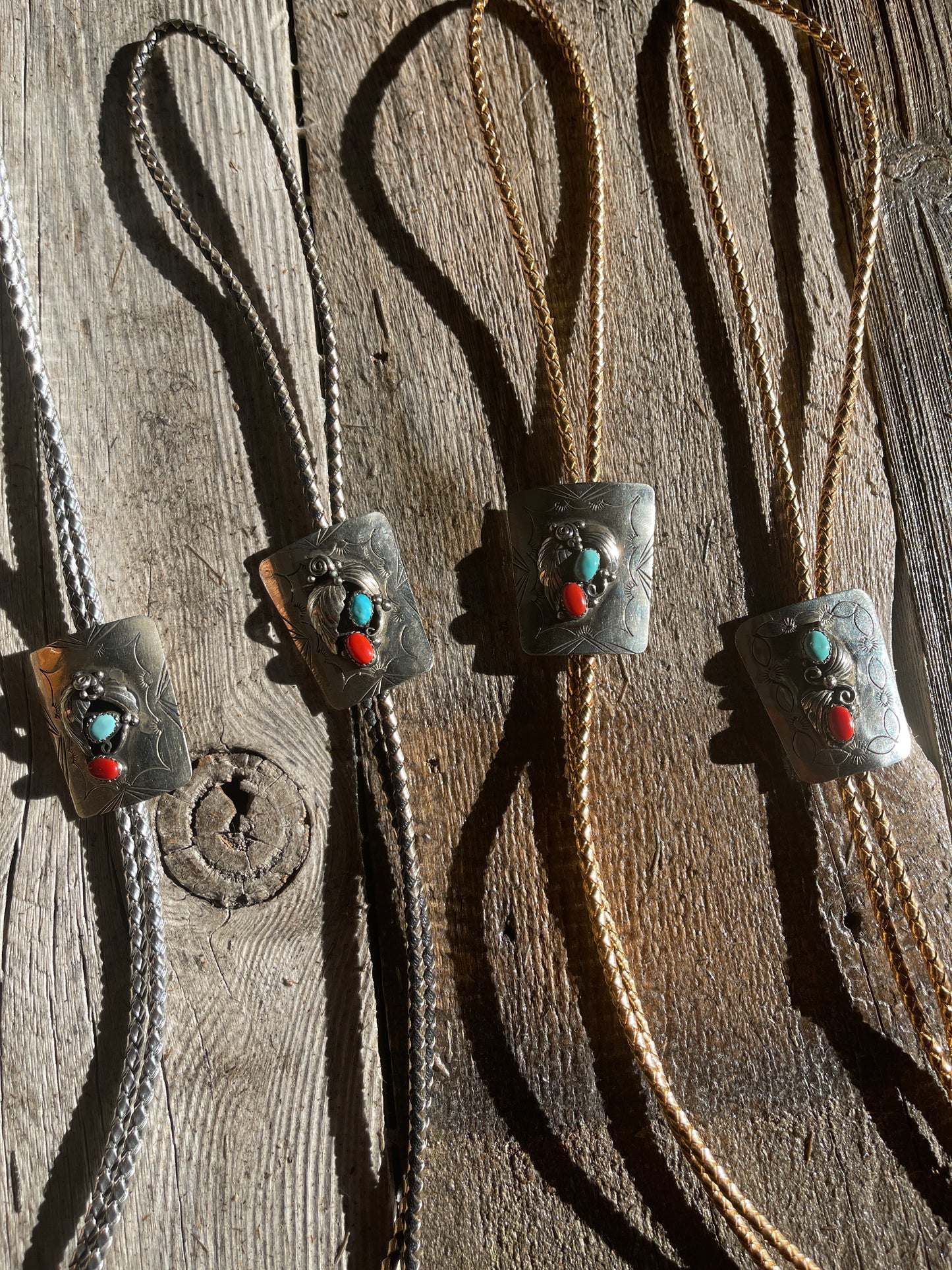 Turquoise & Coral Bolo Tie