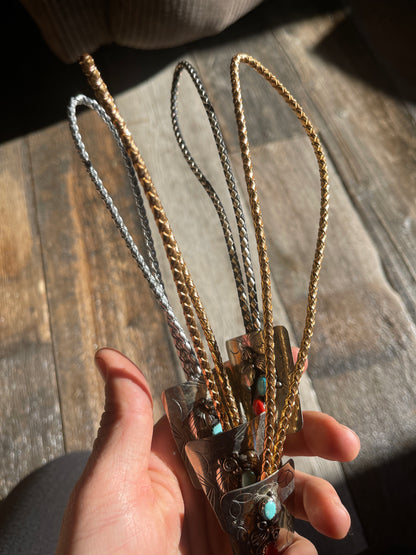 Turquoise & Coral Bolo Tie